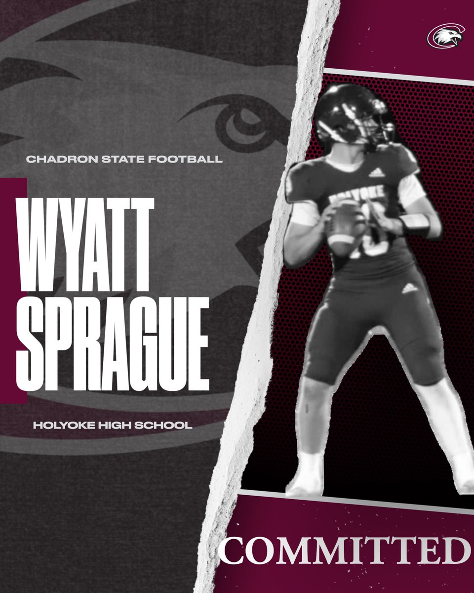 sprague_wyatt's tweet photo. COMMITTED!! 🦅 Huge thanks to my family, friends, and coaches who have helped me get to where I’m at. Time to work. 
@CSCFootball @micahsmith6 @Coach_DeSanti @CoachJayLong 

#protecttherock #RTD https://t.co/R7BO7PJmBw