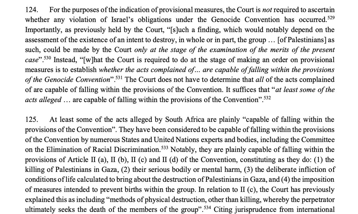 Nonsense to call it evasive. The court adopted the same language that South Africa used, which is drawn from previous court case law. See paras 7, 124, 125 in South Africa submission.