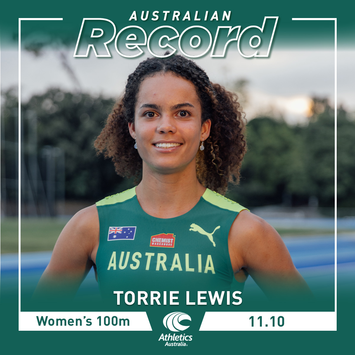 HISTORY FOR LEWIS 🌟🔥

19-year-old Torrie Lewis becomes the fastest Australian woman in history, tearing down the straight at the ACT State Championships in 11.10 (+1.6) to surpass Melissa Breen's 11.11 national record.

*Pending ratification.

#ThisIsAthletics #ItsShowtime