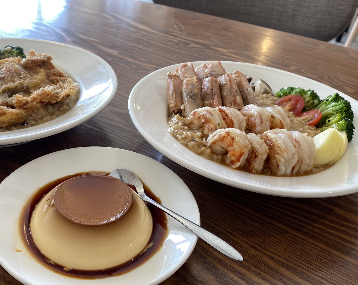 #真珠倶楽部
遅めの部活、竜ちゃん：今月は天使赤エビのリゾット&amp;ソフトシェルガニのリゾットを奉じて、召し上がります😊