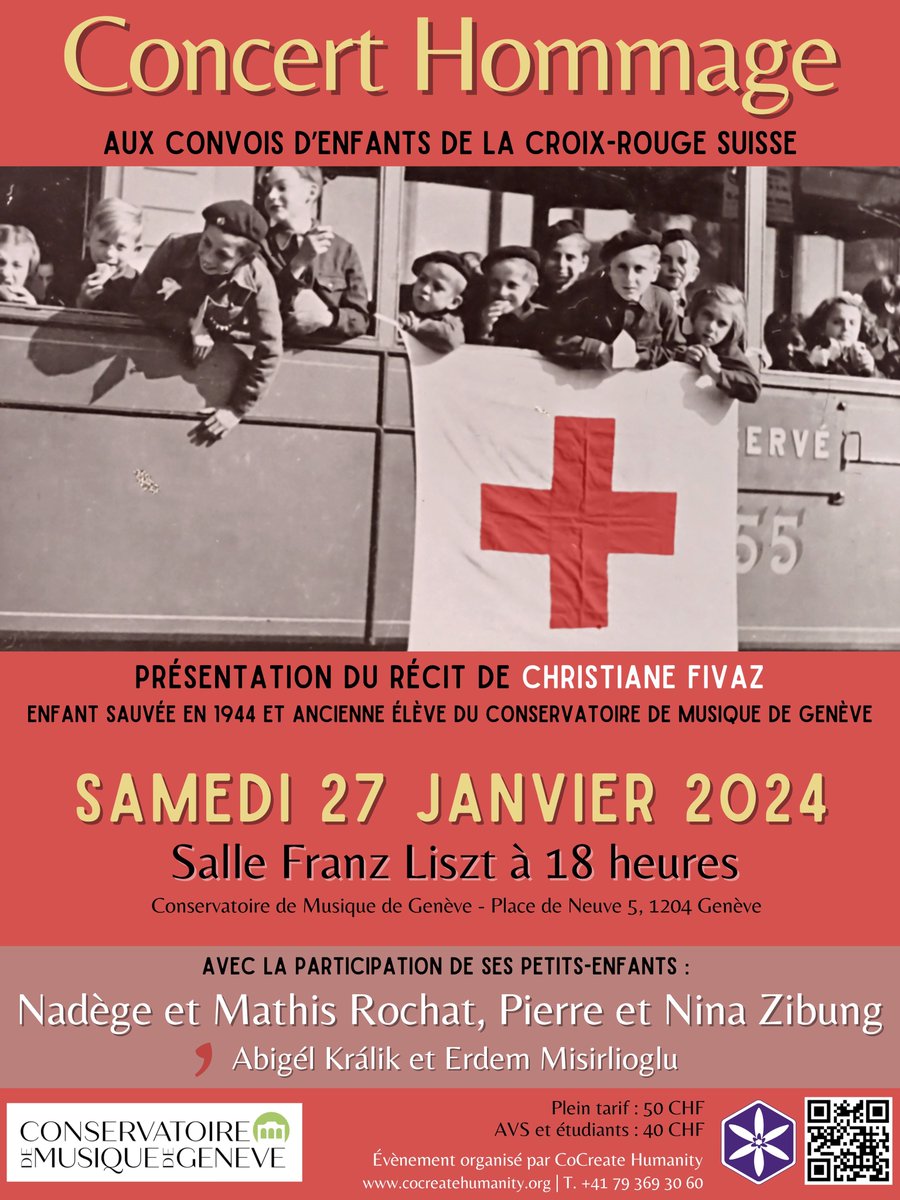 HRos_CCH's tweet photo. Aujourd’hui à 18 heures, au Conservatoire de Musique de Genève, c’est un concert plein d’émotion que CCH partagera avec la famille de Christiane Fivaz et la Croix-Rouge suisse (@CroixRouge_CH) 
- Infos :
https://t.co/g60xxDVY0O
- Billetterie : https://t.co/fHTS7zL0tN https://t.co/9IAr28IDBr
