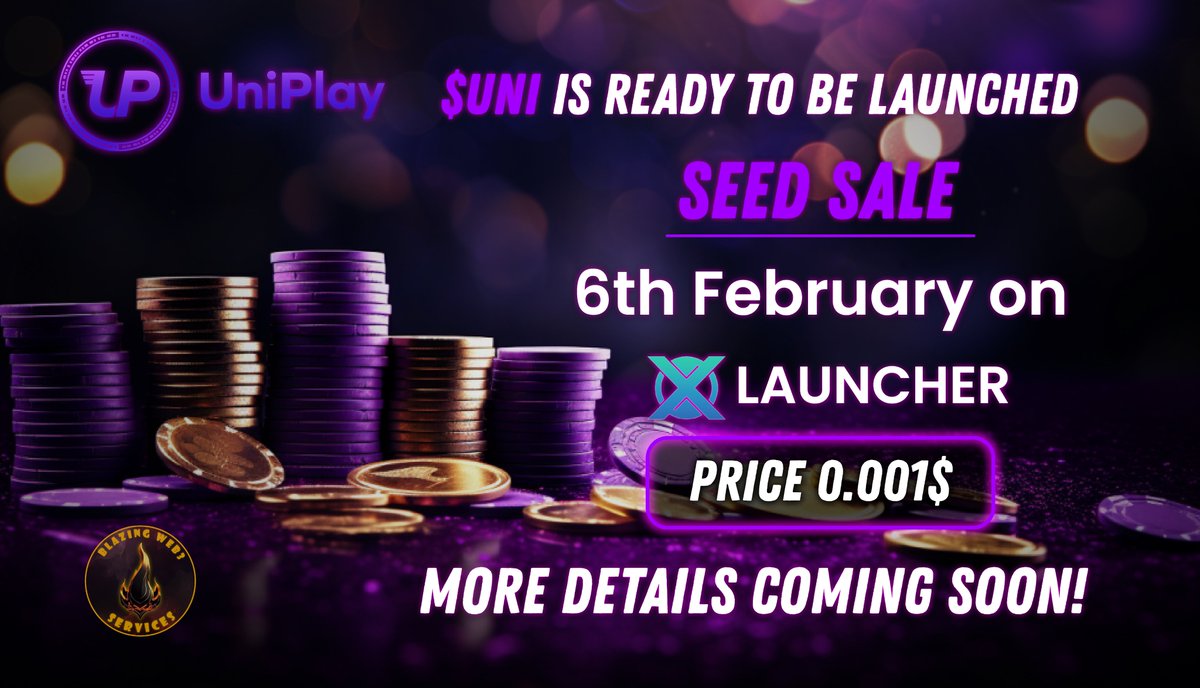 🚀 Get ready for LIFTOFF! 🚀

$UNI will be launching soon! SEED SALE happening on February 6th on <a href="/XLauncher_/">XLauncher</a>

Let the countdown begin! Stay tuned for more details and join us on this thrilling journey! 🌟
