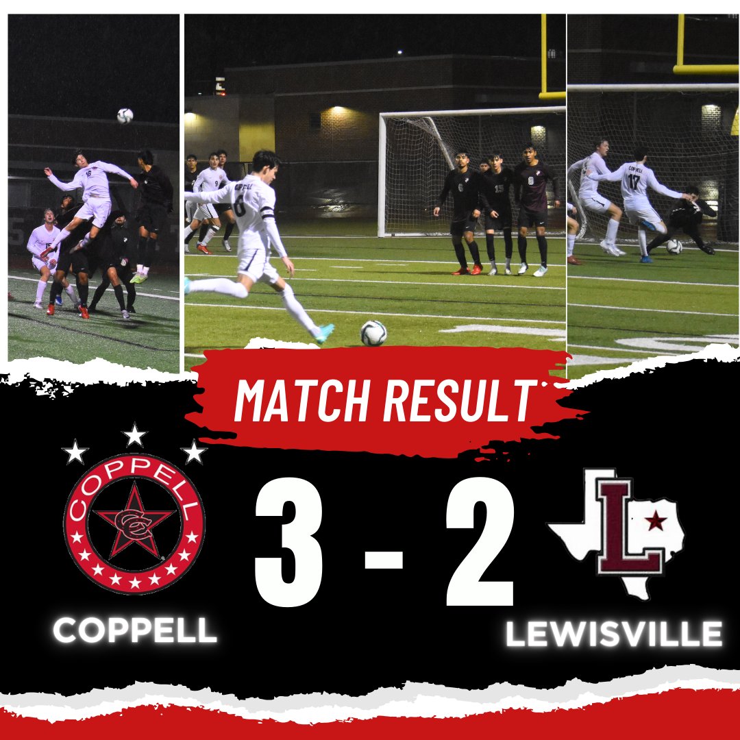 What a thrilling match in the pouring rain! Our Coppell boys soccer team conquered the challenges of the weather and defeated Lewisville with an impressive 3-2 victory! Despite the non-stop rain, our team showcased resilience, skill, and determination throughout the game!