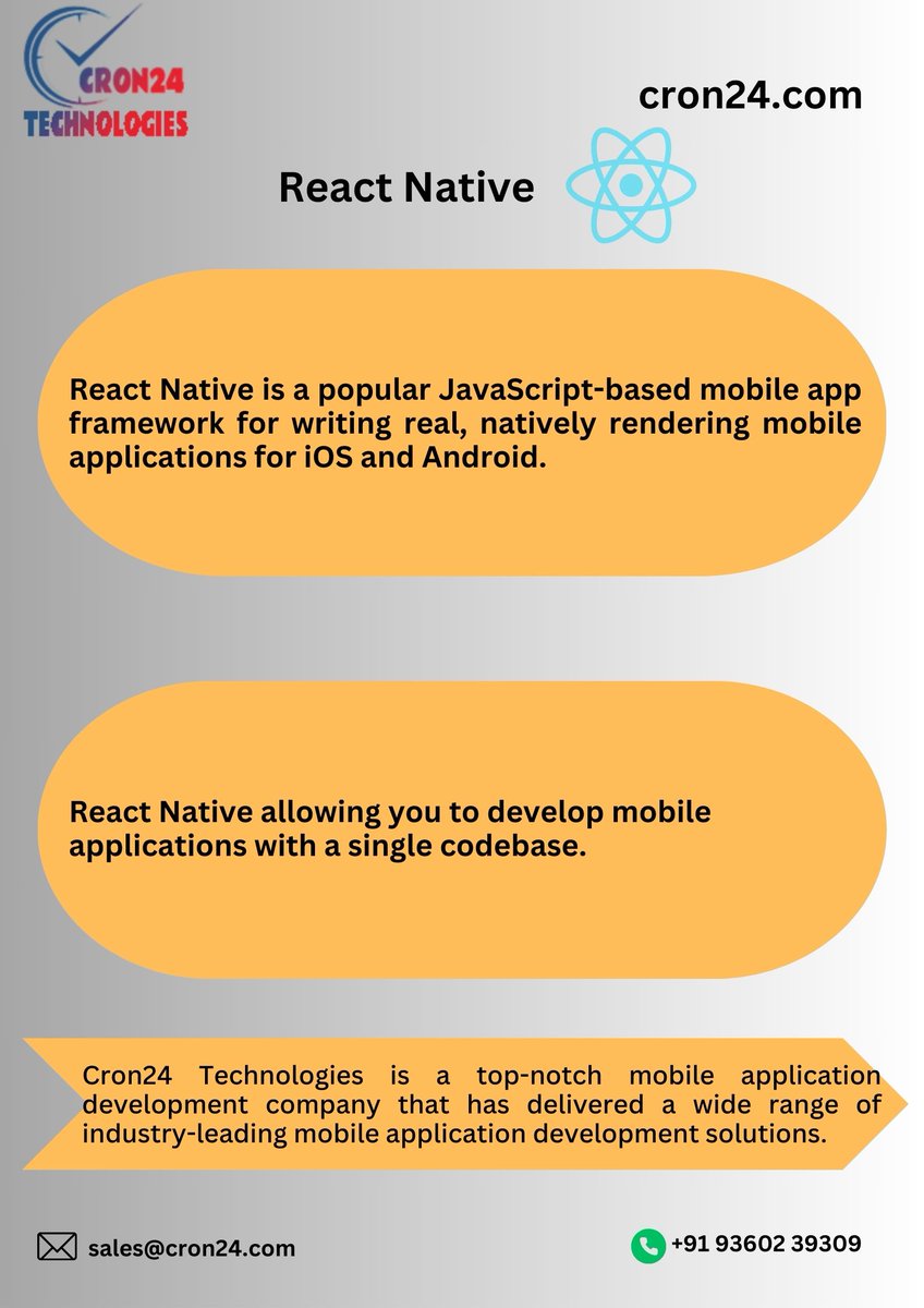 Cron24Tech's tweet photo. Cron24 Technologies is a top-notch mobile application development company that has delivered a wide range of industry-leading mobile application development solutions.
#mobileapps #reactnative  #airbnbclone #uberclone #hotelbookingscript #spacerentalscript #startup https://t.co/dy3ZaivBdH