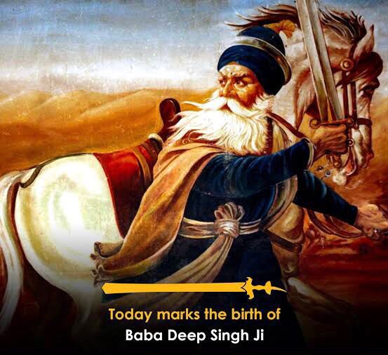 petervirdee's tweet photo. Baba Deep Singh Ji (1682–1757) was a prominent Sikh warrior and scholar who lived during the time of the Sikh Gurus and after their period. He was a devout disciple of Guru Gobind Singh, the tenth Sikh Guru, and played a significant role in the defense of the Sikh faith during a particularly tumultuous time in history when Sikhs were facing persecution from the Mughal authorities.

Baba Deep Singh Ji was born in the village of Pahuwind in the Amritsar district of Punjab, India. Trained in reading and writing as well as in martial arts, he was well-versed in Sikh scriptures and Gurmukhi, the script used for the Punjabi language. He became one of the revered heads of the Damdami Taksal, a Sikh religious institution or seminary which at the time was a center for religious learning and a repository for the Sikh religious texts. Under Guru Gobind Singh's direction, he helped prepare many copies of the Sikh scriptures, including the Guru Granth Sahib.

His legacy includes his outstanding bravery and contributions to Sikh military campaigns. Legend holds that Baba Deep Singh Ji vowed to die in the precincts of the Harmandir Sahib (Golden Temple) when it was desecrated by the Mughal forces. At the age of 75, he is renowned for his last stand against the Mughals, in which he continued to fight and march towards the Golden Temple despite having received a mortal wound to the neck. Baba Deep Singh Ji is said to have died as a martyr in the defense of the Sikh faith while combating the Mughal forces.

Baba Deep Singh Ji is remembered as a symbol of courage and determination, embodying the spirit of Chardi Kala, a Sikh concept that speaks to maintaining a positive and optimistic outlook, even in the face of adversity. His memory is honored with a great deal of respect within the Sikh community, and his life story continues to inspire Sikhs around the world.