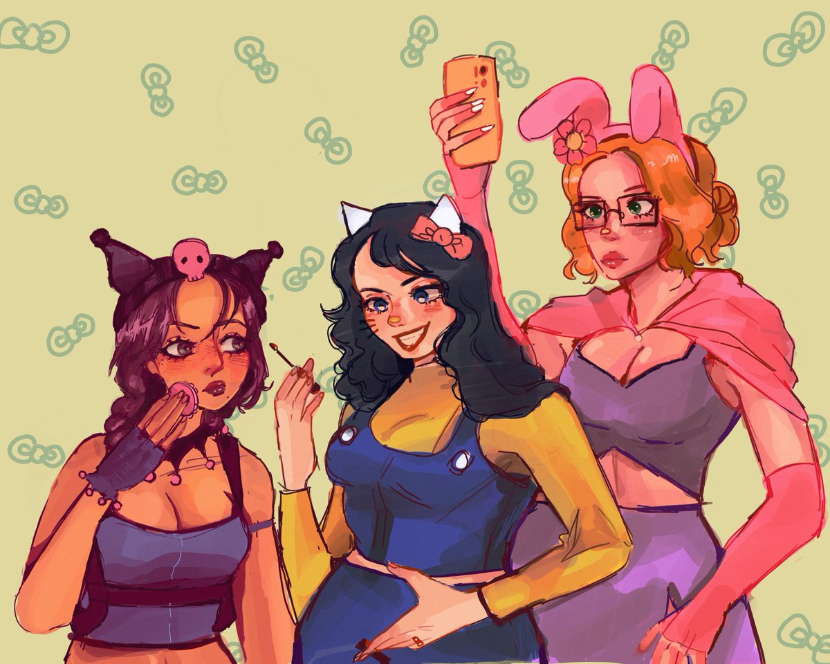 raesbian's tweet photo. hello kitty and friends! #raymondfanart #kittydreamfanart #gigicostellofanart https://t.co/LuQHt4arct