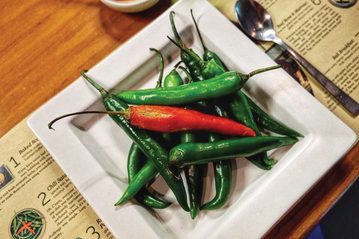 Cuca’s Chili Satay: spiced chicken, freshly shredded coconut, lemongrass. Eat the red one!

#CucaBali #InventiveComfortFood #bestinAsia