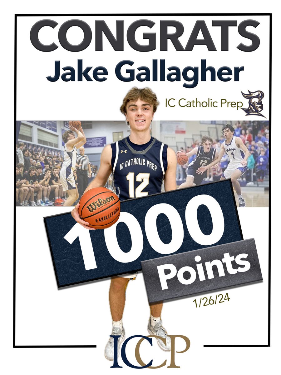 Congratulations to <a href="/JGallagher12_/">Jake Gallagher</a> ‘24 scoring his 1000th career point tonight in ICCP’s win over ACC!