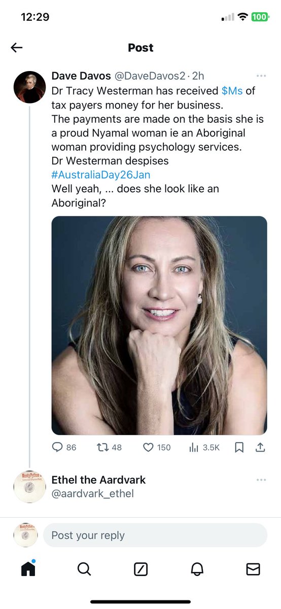 aardvark_ethel's tweet photo. Dave looks like a cunt to me, a #ProudCuntyMan.
He’s certainly pretending to be witty, clever & intellectual.
Poor little man, desperately virtue signalling to all the other #whitetrash #Fascists out there who think #racism ignorance & abuse are virtues.
#FascistPrideMonth https://t.co/bSdrVusI8P