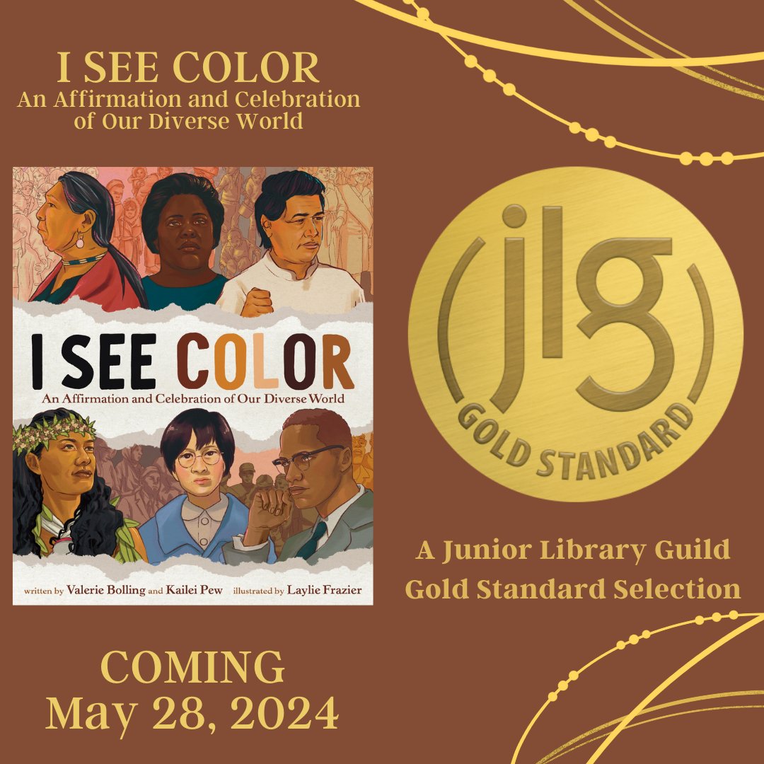 I’m excited to share that #ISeeColor, co-authored with @KaileiPew and illustrated by @ukelaylie, has been recognized as a Junior Library Guild Gold Standard Selection. Thanks for this honor, @JrLibraryGuild. @HarperChildrens #JLGSelection #kidlit Preorder link below.