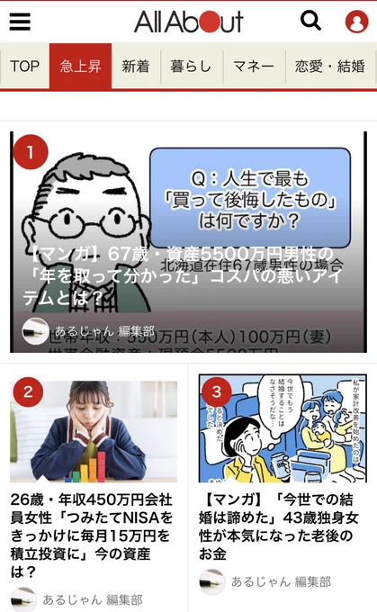 「買って後悔したもの」記事が今All About内記事ランキングで1位です!嬉しい〜💰💰💰 