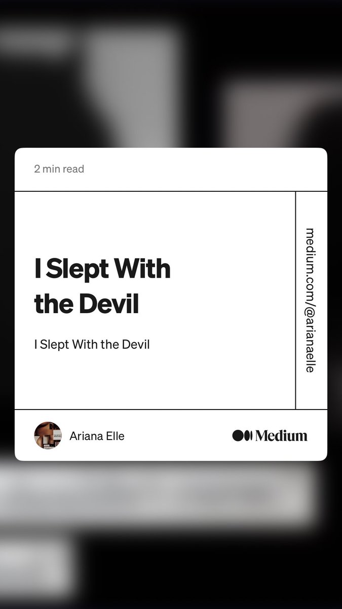 Ariana3lle's tweet photo. Sometimes we let the wrong people into our pants

“I Slept With the Devil” by Ariana Elle
https://t.co/WhUVq3P9Oh https://t.co/4IeQlAPYbk