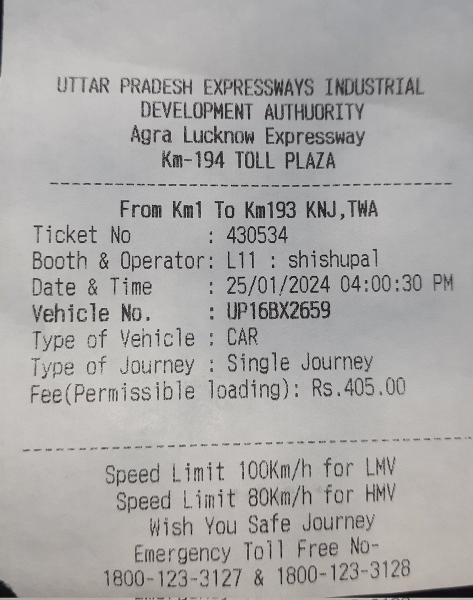 DixitLK84's tweet photo. @nitin_gadkari @MORTHIndia @NHAI_Official Fast tag enabled in my vehicle then also we were forced to pay toll charges in cash(slip enclosed). People deployed there misbehaved and told to complain wherever we want. It's a tight slap on digital India Sir. https://t.co/0KDVMFovGs