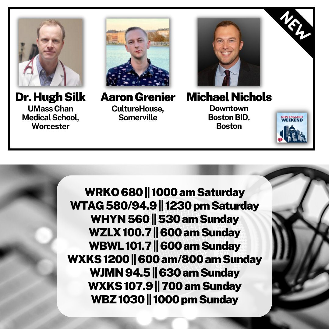 WBZNEWeekend's tweet image. New episode this weekend:
- Dr. Hugh Silk @UMassChan on efforts to help people struggling with #addiction improve oral health
- Aaron Grenier @culturehousecc on the new Winter City Sauna in #Boston
- Michael J. Nichols @DTownBostonBID on the city's new #WinterActive exhibits