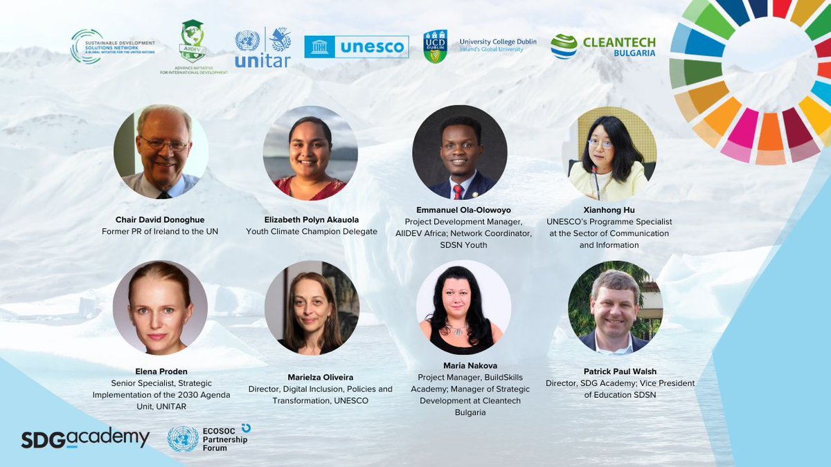 🌍 Now announced! Meet the panel for our Virtual Side Event during the 2024 UN ECOSOC Partnership Forum on Jan 30th, 08:15-09:30 EST. 👉 Register here: bit.ly/3UaeD6r #Partnership4SDGs #sdgs