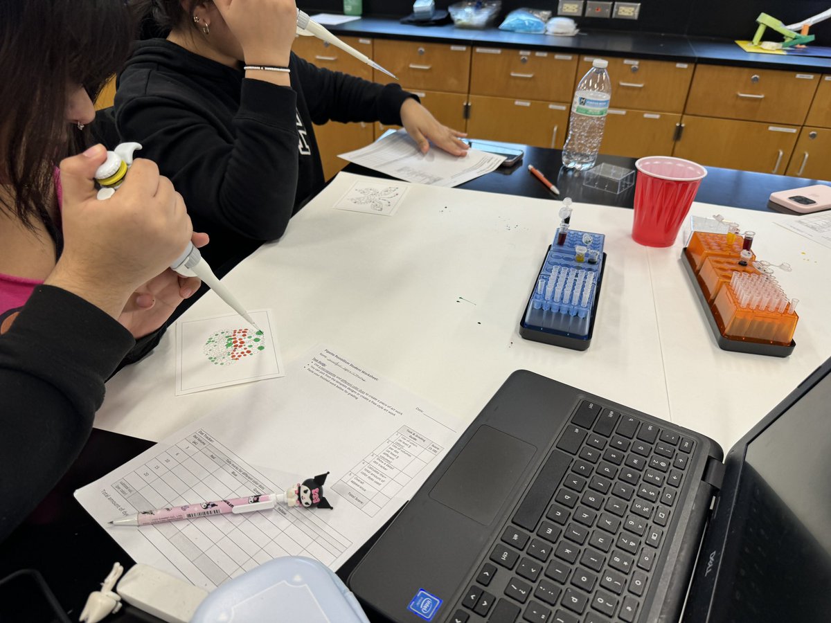 MrArsenie's tweet image. My @CarlSchurzHS #ibbio students starting our biotech unit by creating pointillism masterpieces by practicing micropipetting via @MiniOneSystem next up is PCR, gel electrophoresis and ELISA!