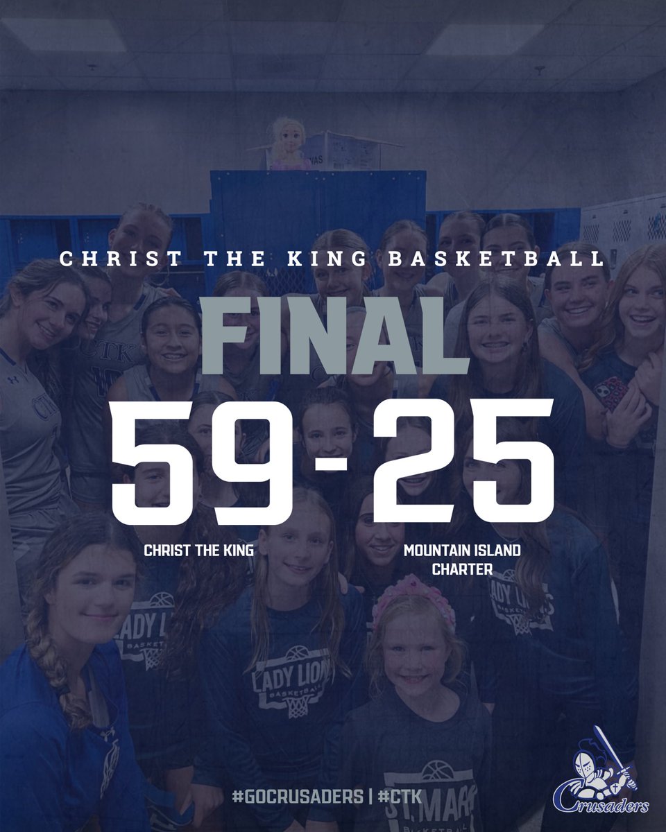 🏀Varsity girls with a conference dub on Catholic Middle School Night! 

🙌Thanks to all our middle schoolers for coming out!

Final: CTK 59 | MIC 25

🚨Audrey Gorman led the way with 18 points! Brianna Pacholski with 10!

#GoCrusaders | #CTK | #CTKBasketball