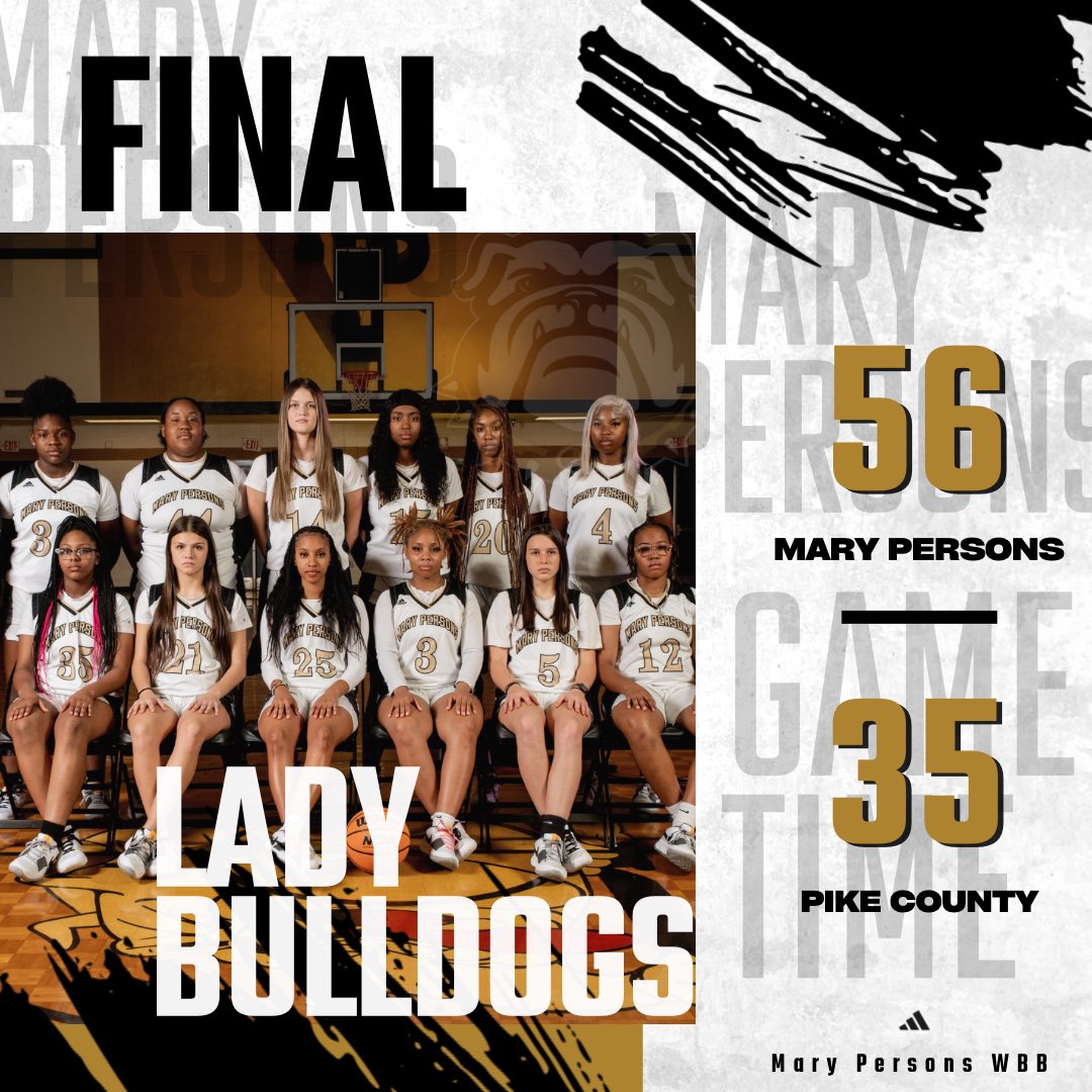Tuck (@coachtucker_) on Twitter photo Final
Mary Persons 56
Pike County 35
SR <a href="/Nesha4_/">Quanesha Brown</a> 17 pts
SR <a href="/samiyamorris3/">Samiya</a> 12 pts
SR <a href="/ZariaWilson16/">Zaria Wilson</a> 9 pts
JR <a href="/AnajaLucear20/">Anaja Lucear</a> 7 pts Final
Mary Persons 56
Pike County 35
SR <a href="/Nesha4_/">Quanesha Brown</a> 17 pts
SR <a href="/samiyamorris3/">Samiya</a> 12 pts
SR <a href="/ZariaWilson16/">Zaria Wilson</a> 9 pts
JR <a href="/AnajaLucear20/">Anaja Lucear</a> 7 pts