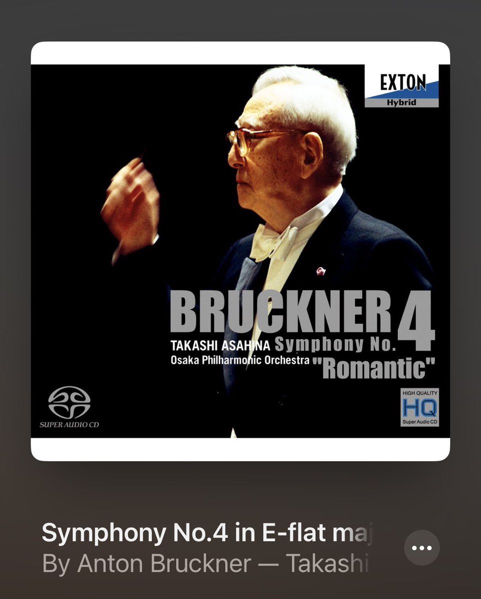 今の所このブルックナー4番が一番好き。

やっぱり一番最初に聴いて、良いなと思って聴き続けた音源が基準になるのかな？

#NowPlaying #Bruckner