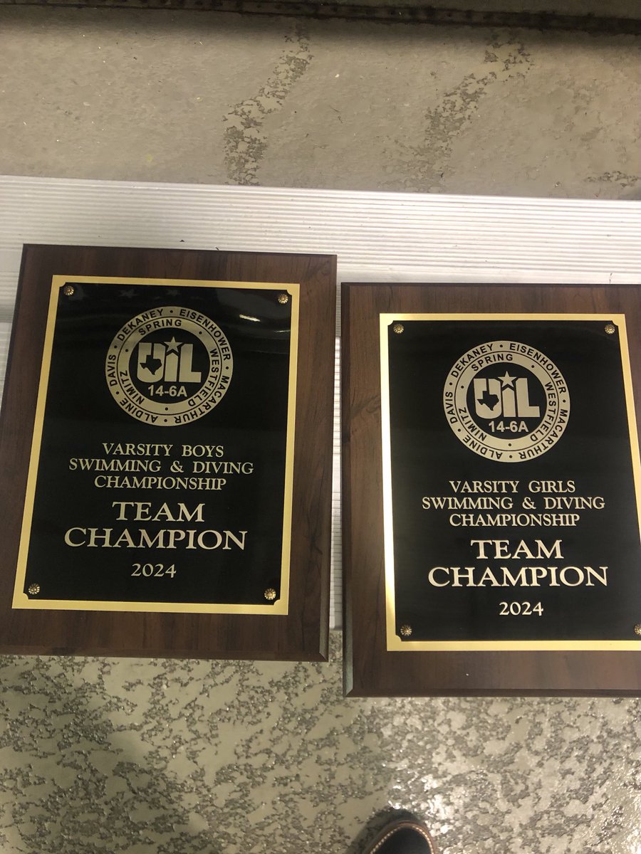 Congratulations to the Spring Lions Boys and Girls Swim teams as they collect their unprecedented 8th Consecutive District Championship 🏆🏆#Greatnes ⁦@SpringISD⁩ ⁦@SPRINGHIGHLIONS⁩