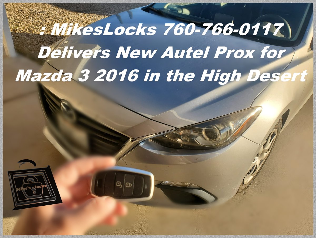 LocksMikes's tweet image. Unlocking Excellence: MikesLocks 760-766-0117 Delivers New Autel Prox for Mazda 3 2016 in the High Desert
 #LocksmithSpecialists #SecureWithUs #KeyInnovation #LocksmithMagic #KeyCraftsmanship #SecureYourSpace #SafetyFirst #MasterKeySystems #LocksmithWisdom #KeyToSecurity