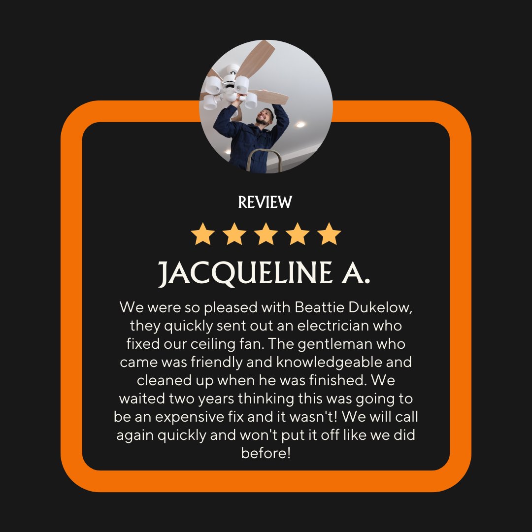Thank you for the Google review, Jacqueline! 🙏

#thankyou #reviews #beattiedukelowelectricalinc #supportlocalbusiness #residentialelectrician