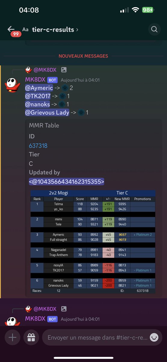 Aymeric637's tweet photo. SEASON 10, PLATINUM 2 !!! 🥰🥰🤝 . Je sais j’ai encore des choses à apprendre mais pourquoi pas essayer le sapphire 👀#MK8D #nintendoswitch https://t.co/RTgrudhbVd