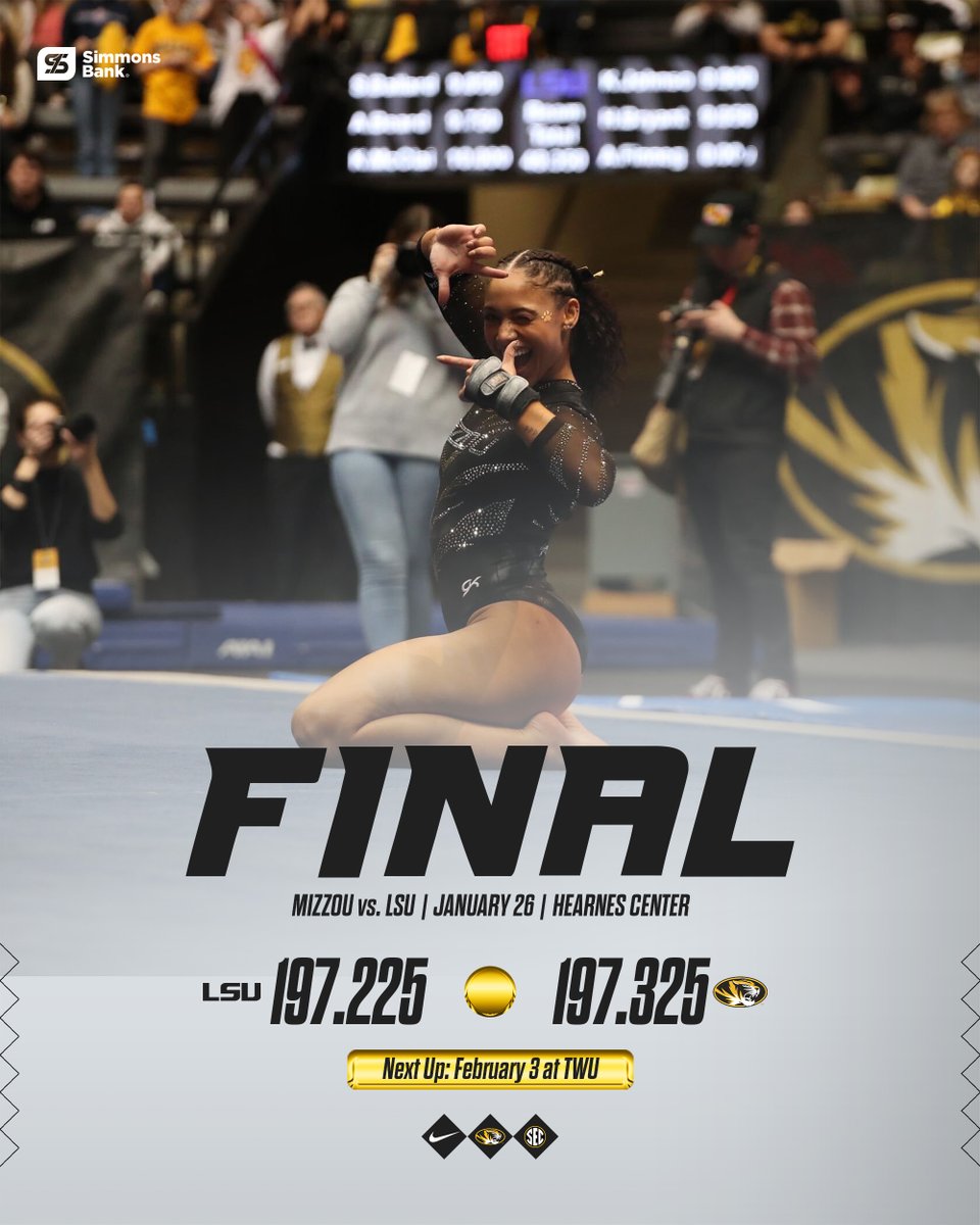 Mizzou Gymnastics (@mizzougym) on Twitter photo NEVER, EVER COUNT OUT THE MISSOURI TIGERS!!
#MIZ🐯 NEVER, EVER COUNT OUT THE MISSOURI TIGERS!!
#MIZ🐯