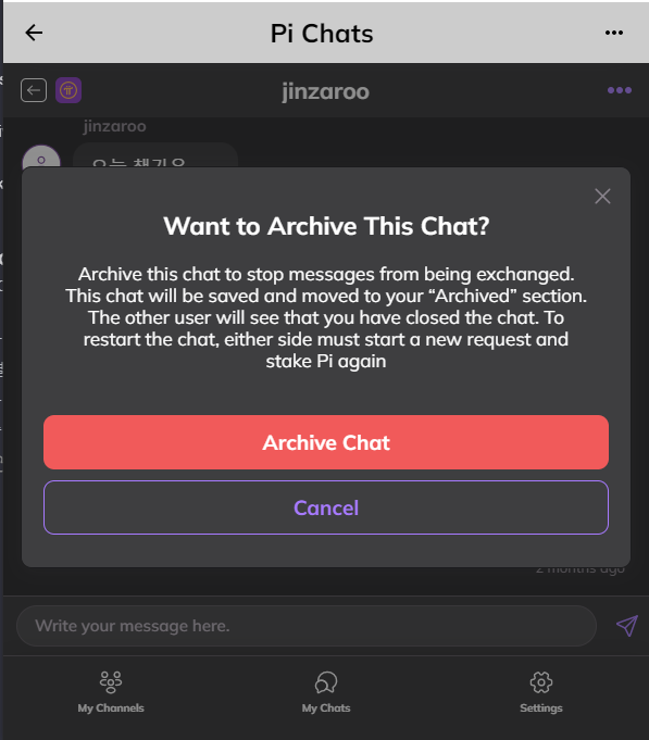 Pi_OM_2025's tweet photo. Released these two features for Staked DMs.
Archive Section: Pioneers can archive chats and archived chats will have their section.
Block/Unblock Users: Pioneers can now block/unblock others.
#PiDM #Picoin #pioneers #piin #PiNetwork #Pinews #Piupdates https://t.co/oIrU4S5fYo