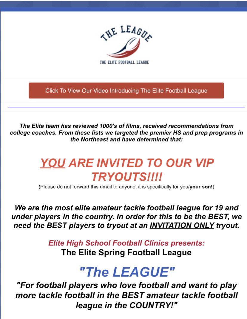 Thanks for the invite <a href="/EliteFBClinics/">Elite Football Clinics</a> 
Can’t wait to compete this spring!
<a href="/BHSFootballNH/">Bedford Bulldogs</a>