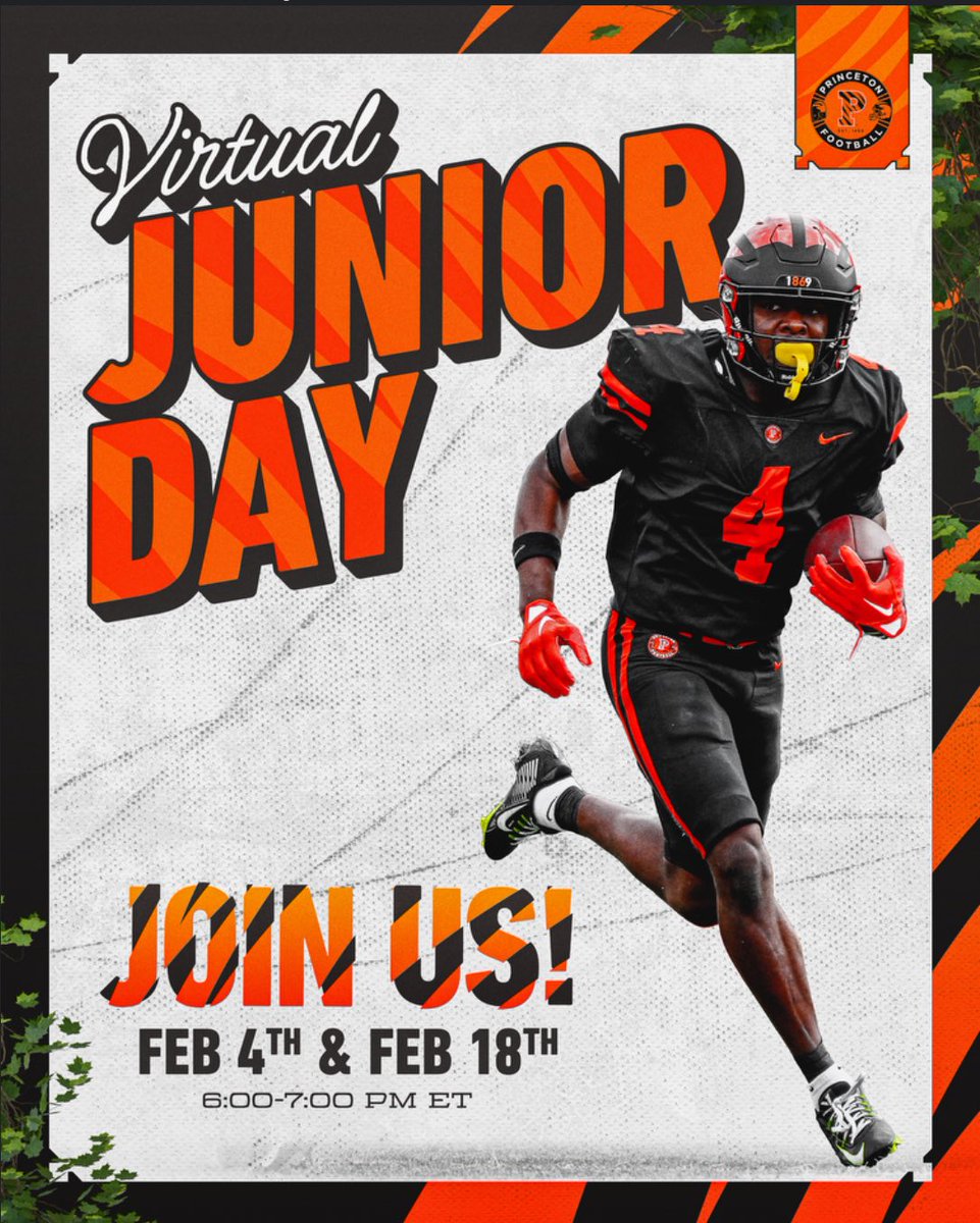 Thank you @PrincetonFTBL for the virtual Junior Day invite!