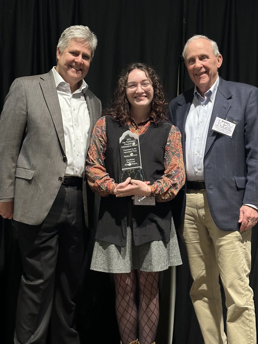 You’re looking at the newest winner of the Jon Fleischaker FOIA award!! 

I wrote the articles I won for just four months after I graduated college.

(Jon Fleischaker I’m sorry I spelled Jon wrong the first time I posted this! I am a good journalist I promise!)