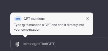 Manoj_l_k's tweet photo. Now you can add any GPT to your conversations on @ChatGPTapp , which is pretty cool. https://t.co/LS3yy2ppU6