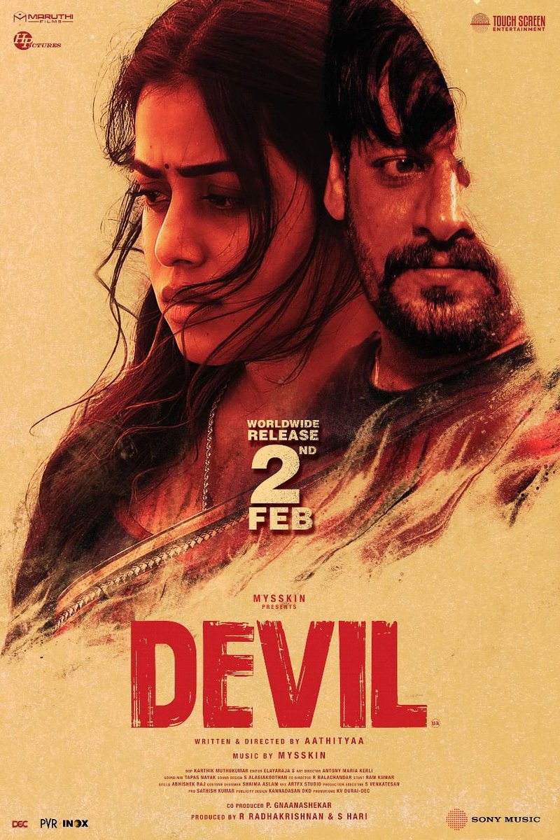 MoviesSingapore's tweet photo. #Devil runtime is said to be 1hrs 58 minutes (118 mins)
Synopsis - A married couple and another person are at the center of this bizarre love triangle story. โจ
Starring
#Viddarth | #Poorna
A Mysskin production
Written & Directed by Aathithyaa https://t.co/XwoFDEu2At