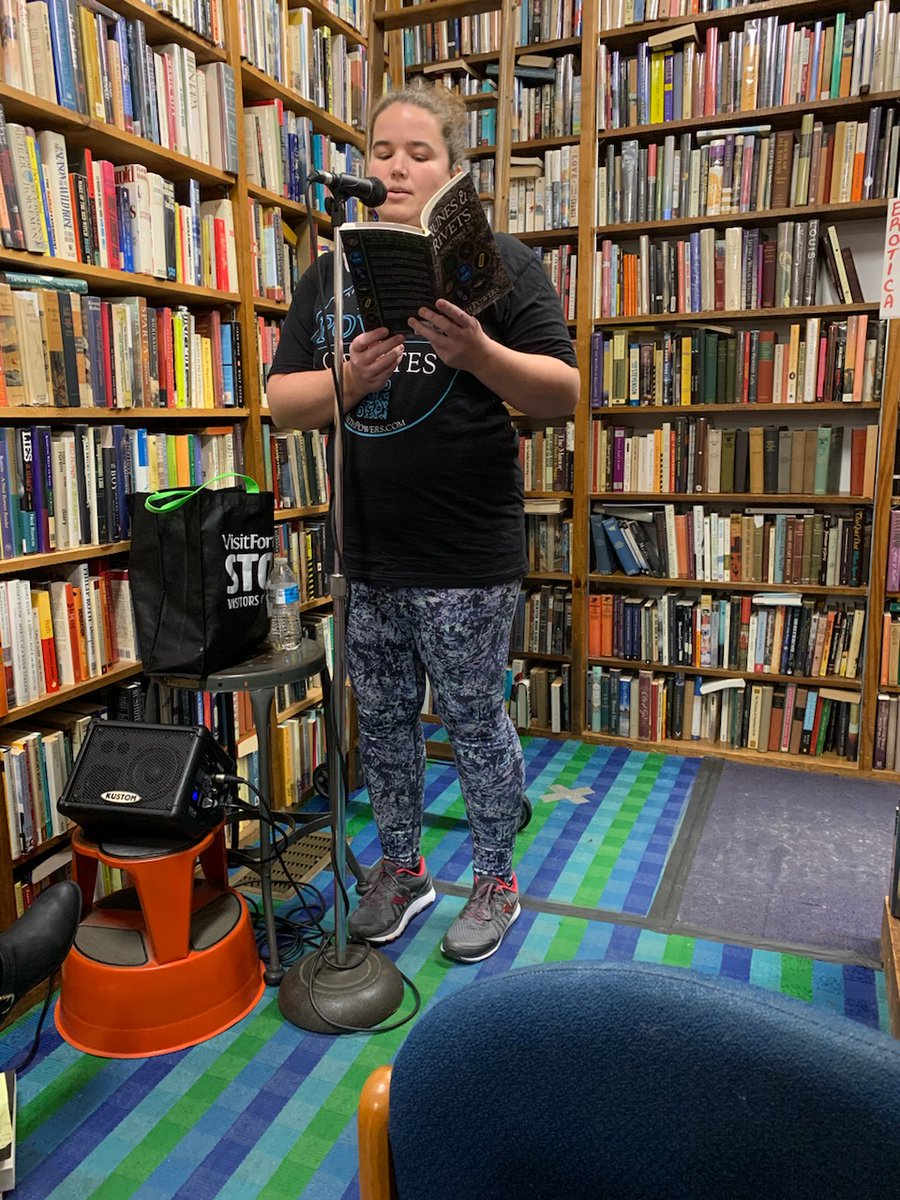DrBethPowers's tweet photo. I had a great time reading a couple of stories from my collection, Runes &amp; Rivets, last night at @HydeBrosBooks and also listening to selections from other local authors! https://t.co/yRcAMmzUZc