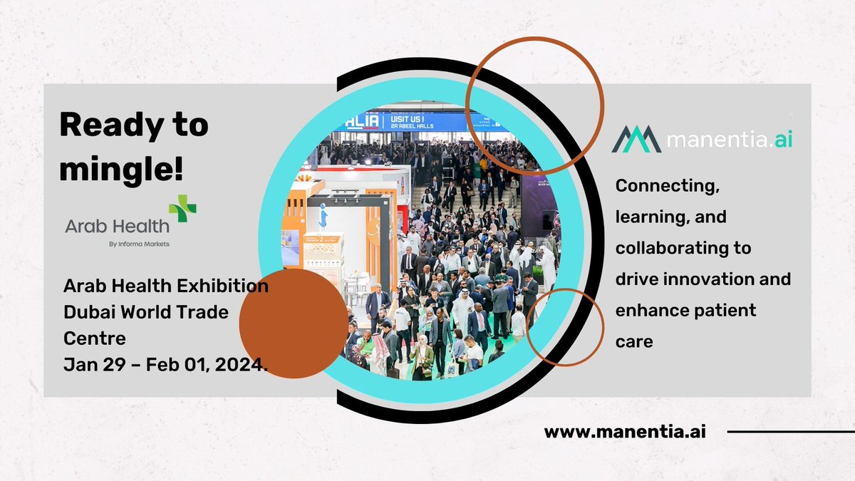 Meet us at the Arab Health Exhibition from Jan 29th– Feb 01. We'd love to connect &amp; share how we're helping #radiologists take better, informed decisions &amp; reduce their burnout.  For pre-bookings, reach out at anuj.chandalia@manentia.ai 
@Arab_Health #ai #HealthTech