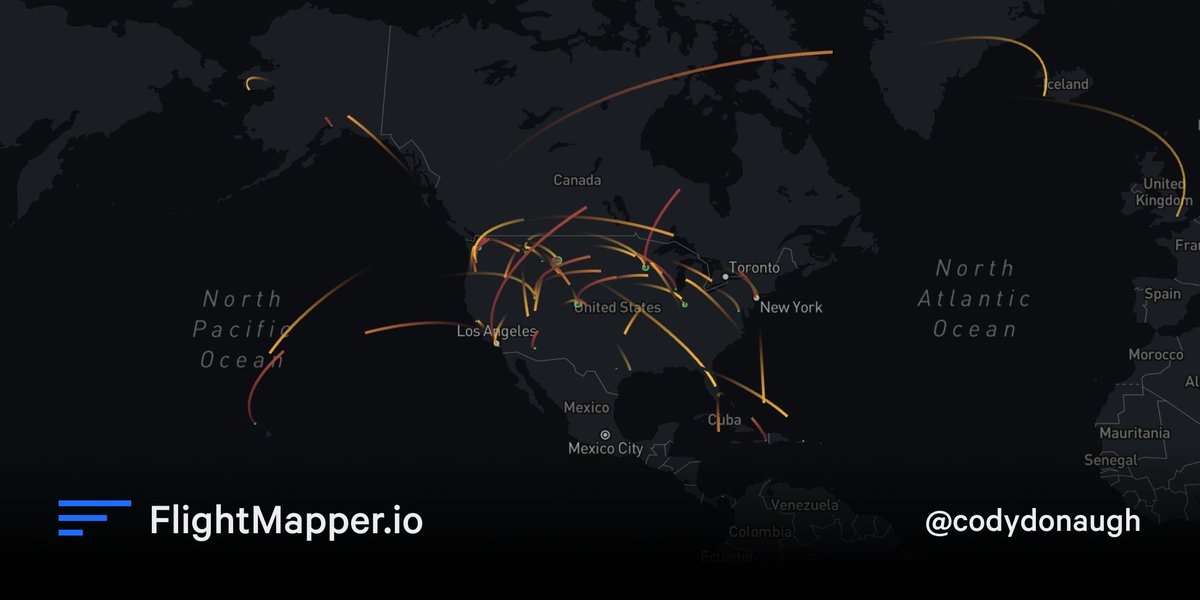 flightmapper's tweet image. ✈️ Cody&apos;s Flight Map 
Create digital flight maps with @flightmapper

flightmapper.io/map/codydonaugh

#flightmapper #maps #flight