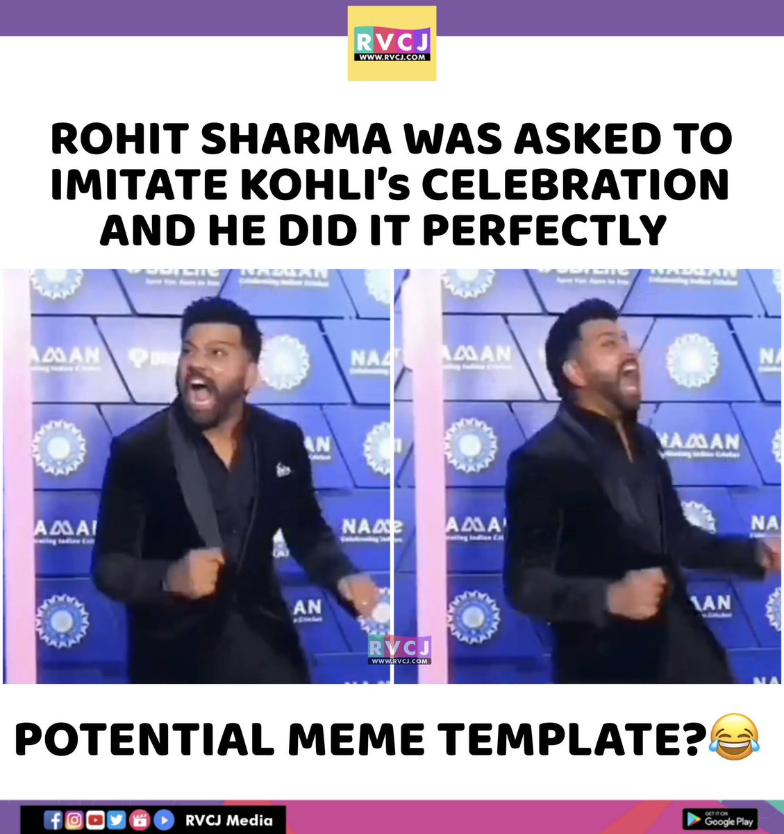 RVCJ_FB's tweet photo. Rohit Sharma 🤣 https://t.co/odZelzbsAp
