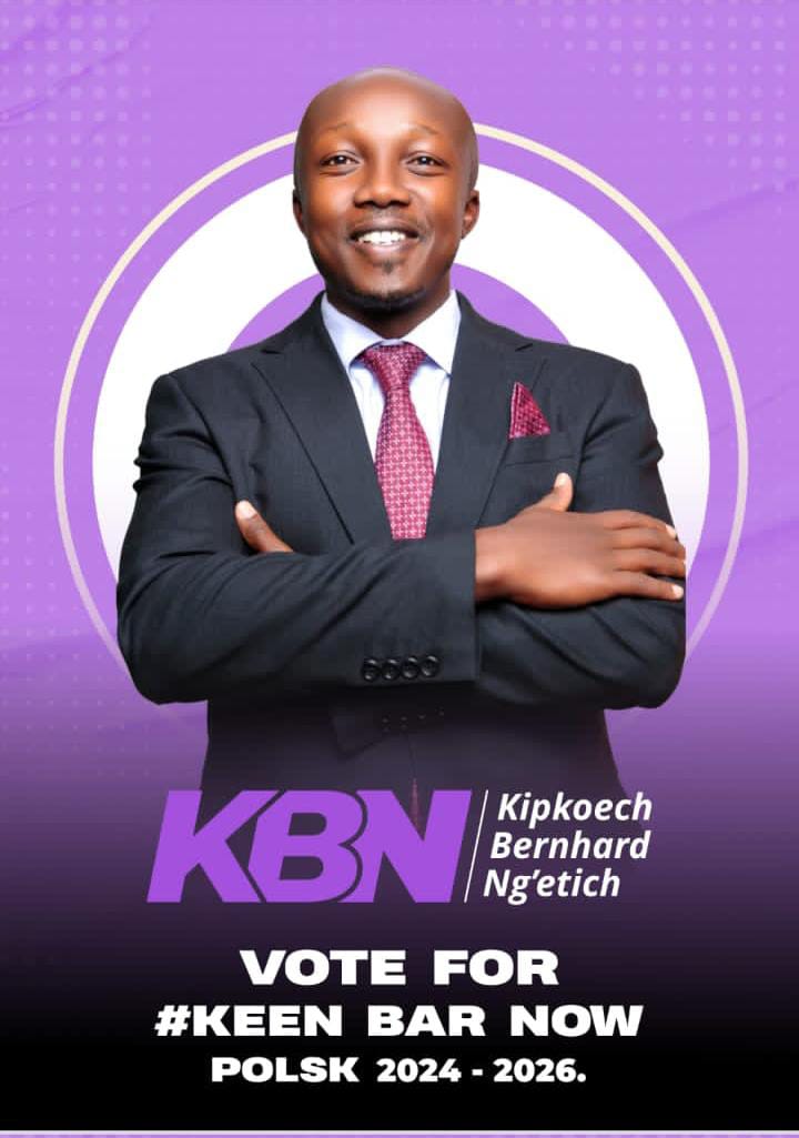 reubenkyuli's tweet photo. Learned friends, it's time you choose sobriety, accountability and transparency. Kipkoech Bernhard Ng'etich 
@kaborus
 is the ideal candidate.
Vote KBN as the next POLSK! https://t.co/JQBFwSiEnj