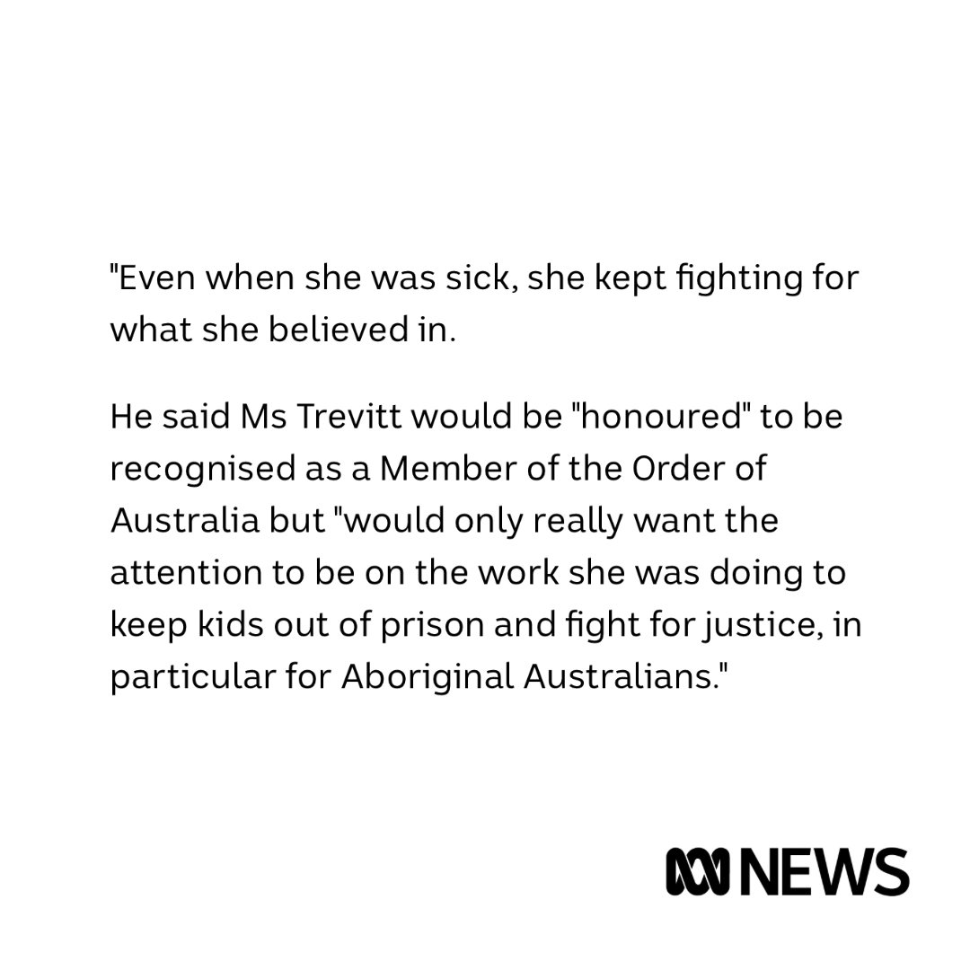 We’re pleased to hear that the late Sophie Trevitt has been acknowledged with an AM for her advocacy to #RaiseTheAge and for First Nations justice. Sophie was awarded our 2023 Voltaire Human Rights Award in recognition of her vast contribution to human rights and civil liberties