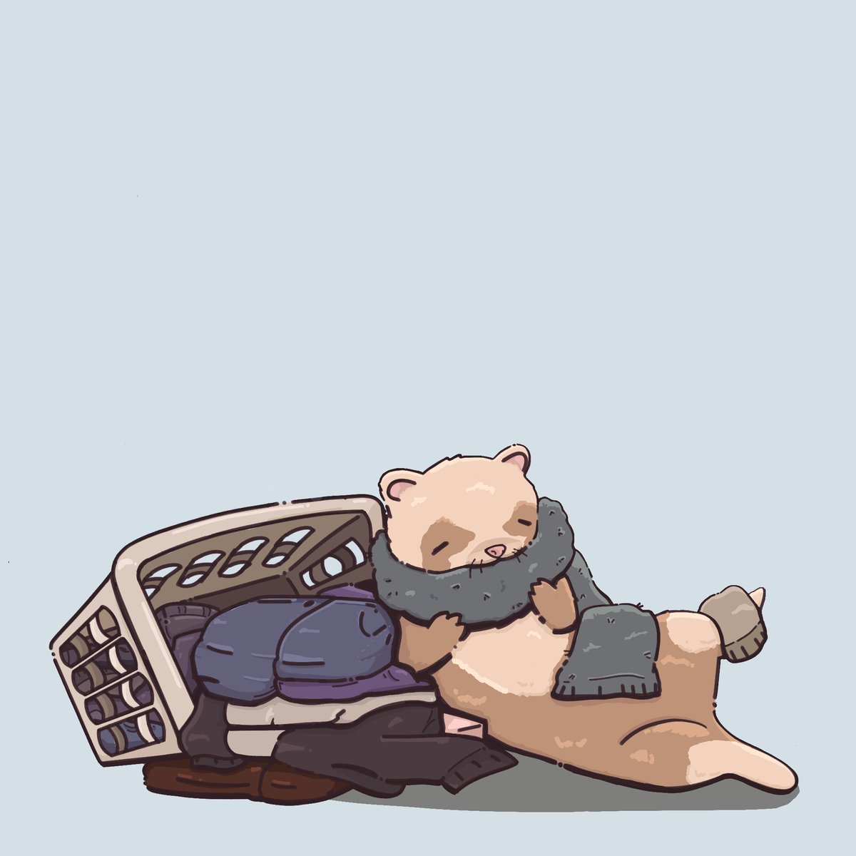 Joobius's tweet photo. Cozy Ferret :) #cute #drawing https://t.co/CXIpX5o7vq