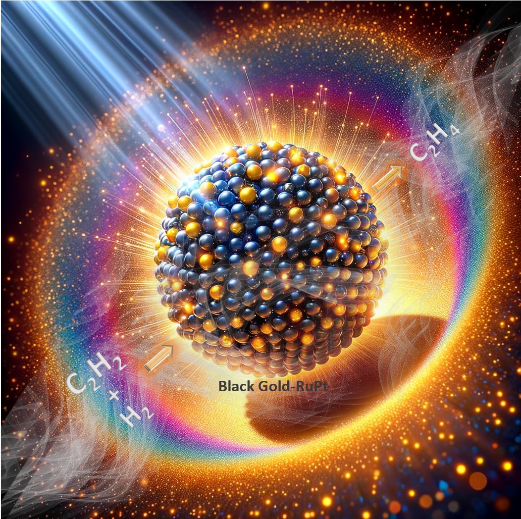 Enhancing Photocatalysis with Black Gold! Our Pt-Ru plasmonic catalyst on black gold achieves 90% selectivity in acetylene semi-hydrogenation in @NatureComms @TIFRScience #Plasmonic #solarenergy #blackgold nature.com/articles/s4146…