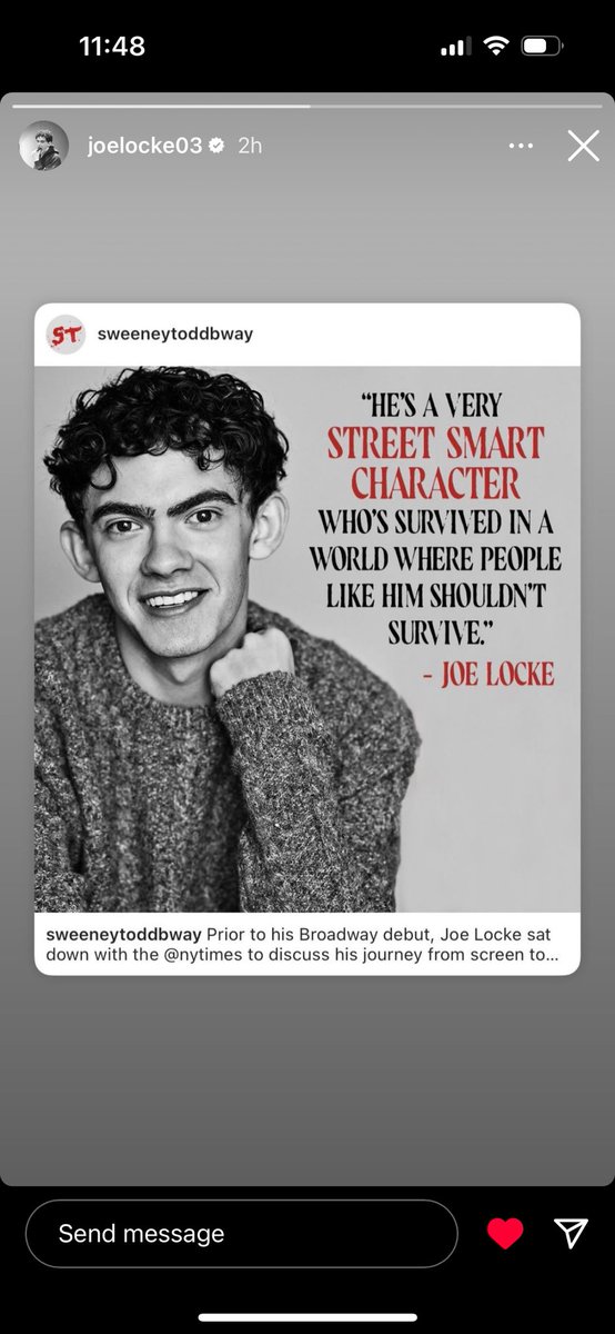 joekitverse's tweet photo. #JosephWilliamLocke POSTED ON HIS STORY 💙 #Lockit #KitJoe #SweeneyTodd #cuteboy #joelocke #Heartstopperfandom #fypviraltwitter #fypageシ #kitconnor https://t.co/LnwD4hKrNL