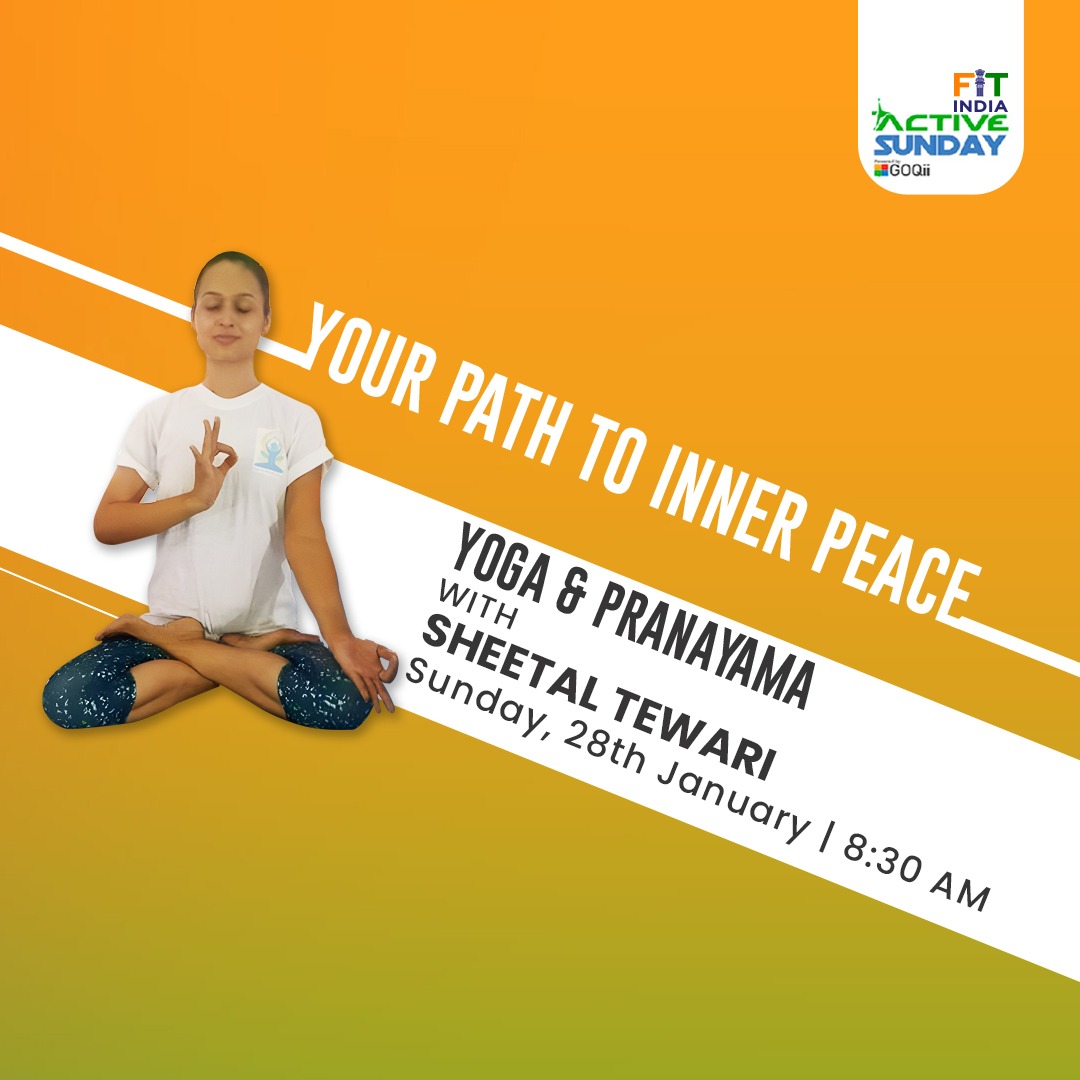GOQii's tweet photo. Discover tranquility & balance through Sheetal Tewari's Yoga & Pranayama session where you can:
✨ Cultivate mindfulness & inner serenity
✨ Enhance breath and lung vitality
Attend the #FitIndiaActiveSunday session at 8:30 a.m. on the GOQii App.
#BeTheForce #ActiveSunday #Yoga https://t.co/pN9HdfmFCm