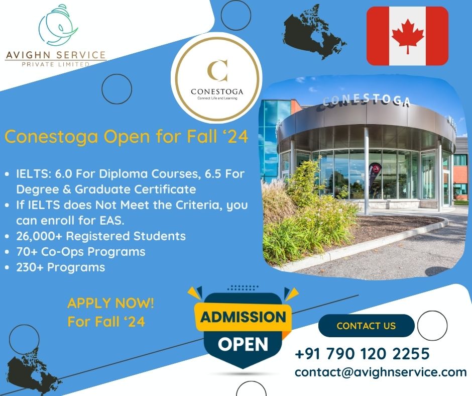 AvighnService's tweet photo. ๐ Embark on your educational journey at Conestoga College! #Admissions are now open for September '24 Intake. With 230+ programs and co-op options๐ Reach us at +91 790 120 2255
#avighnservice #conestoga #canada #FutureLeaders #fallintake #masters #graduation #studyincanada๐จ๐ฆ๐ https://t.co/CbqCXIMgqs