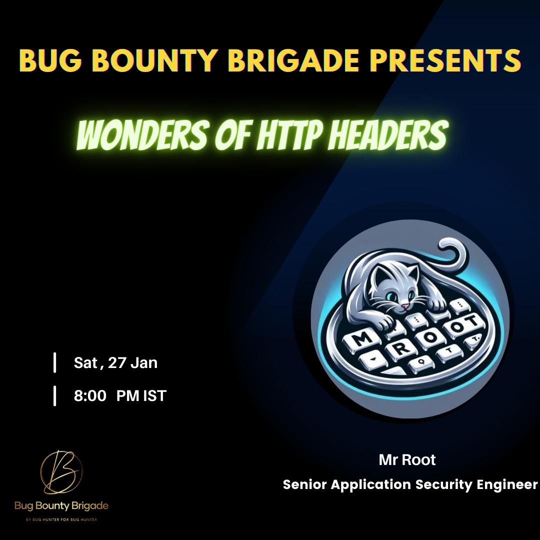 Exciting News! Join us this Saturday at 8 PM IST for a session on "Wonders of HTTP Headers" with Mr. Root <a href="/_mohd_saqlain/">mrroot</a> , a senior application security engineer.  Don't miss out on valuable insights into key HTTP headers and their vulnerabilities. Stay tuned