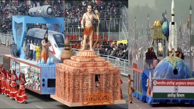 #RepublicDay  celebrations across India !  #गणतंत्र_दिवस 

Darshan of Sri #RamaLalla in Chitrarath of Uttar Pradesh in Delhi's commute
#RepublicDay2024 #26january 
#26January2024 🇮🇳'जय श्री राम'🇮🇳