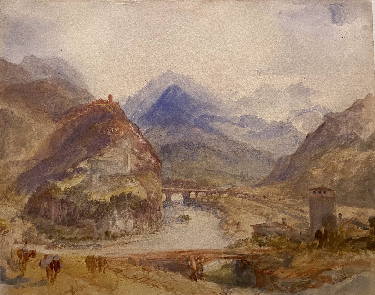 Caroline Campbell (@campbell_c_m) on Twitter photo We have five more days of Turner in 2024 <a href="/NGIreland/">National Gallery of Ireland</a> and such luminous watercolours to enjoy by JMW himself, and others, in an invigorating exhibition of coastal scenes curated by Niamh MacNally. This is the Val d’Aosta. I love the distant mountains, evoked with wash. We have five more days of Turner in 2024 <a href="/NGIreland/">National Gallery of Ireland</a> and such luminous watercolours to enjoy by JMW himself, and others, in an invigorating exhibition of coastal scenes curated by Niamh MacNally. This is the Val d’Aosta. I love the distant mountains, evoked with wash.