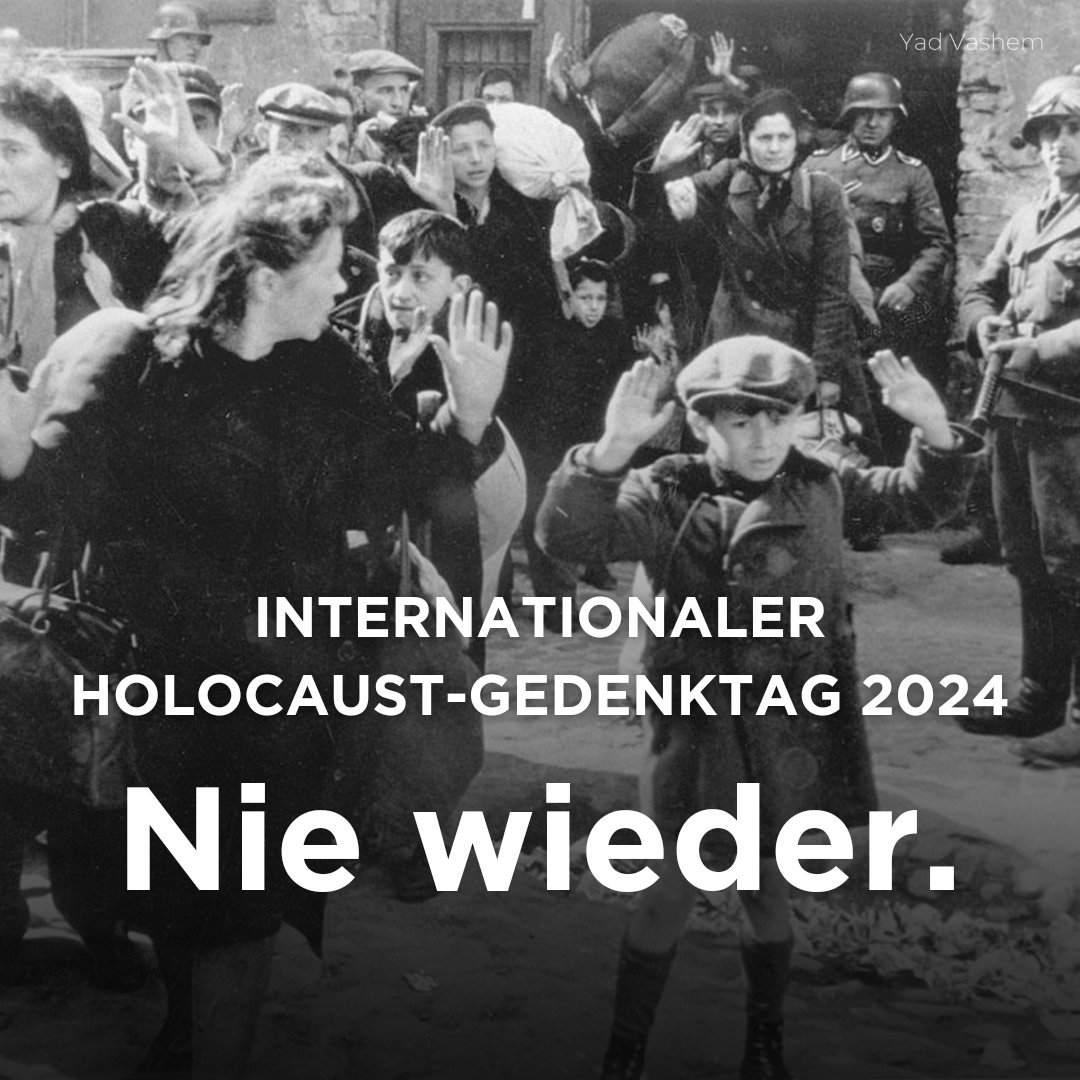 Ganze Familien wurden aus einem einzigen Grund ausgelöscht: Sie waren  Juden. Heute, am Internationalen Holocaust-Gedenktag, gedenken wir der  sechs Millionen Juden, die im Holocaust ermordet wurden. Wir versprechen,  uns heute und immer, image size:1080x1080