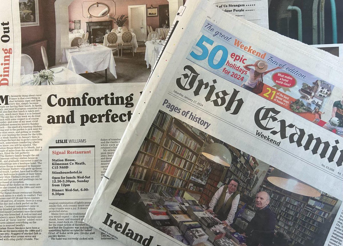 “This was a warming delightful meal, and while it may have been 2 degrees outside when we went for a short walk in the grounds, we didn’t notice.” In today’s <a href="/irishexaminer/">Irish Examiner</a> <a href="/LesliesWineFood/">leslie williams</a> reviews The Signal Restaurant at <a href="/StationHH/">TheStationHouseHotel</a>